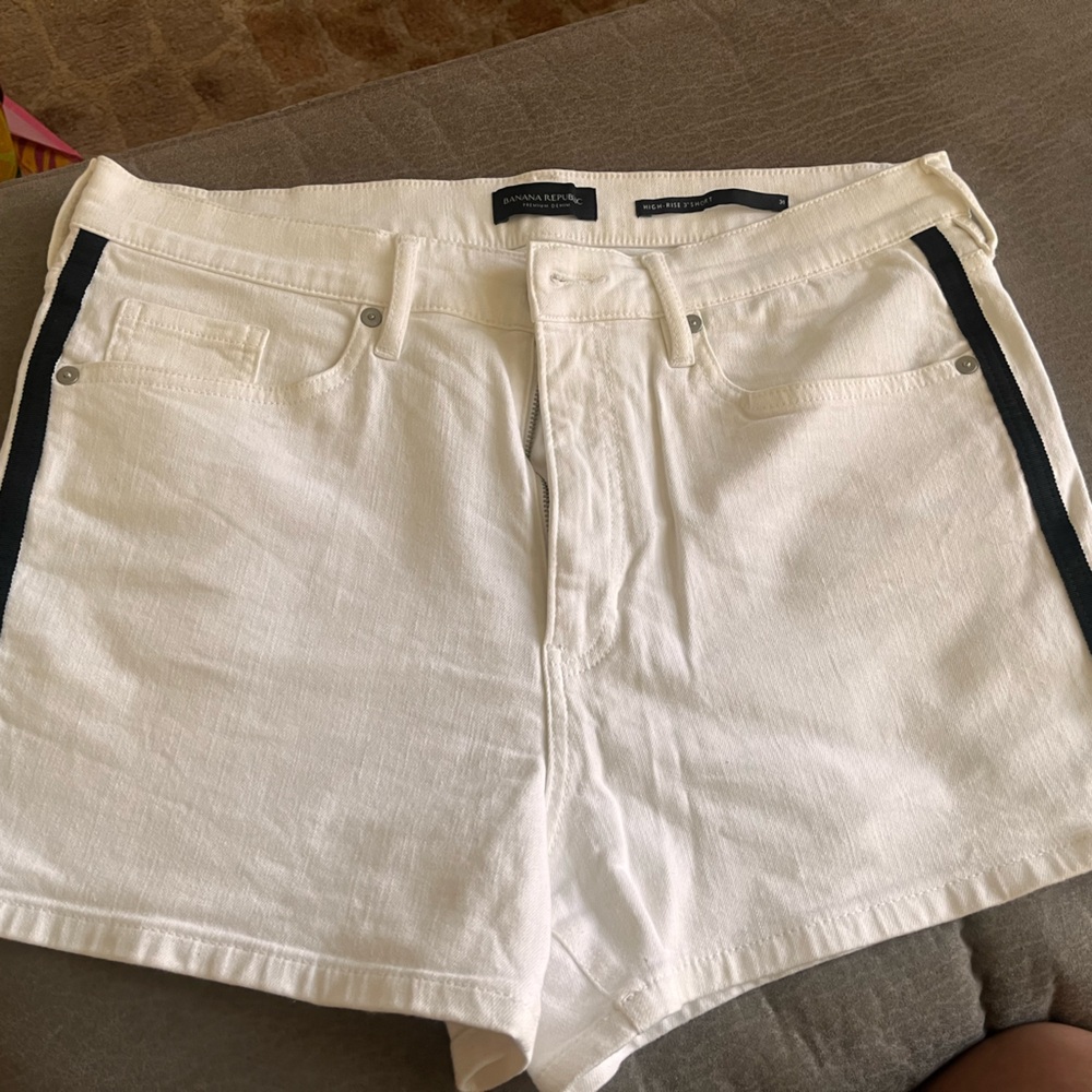 Banana Republic White High Waist Shorts